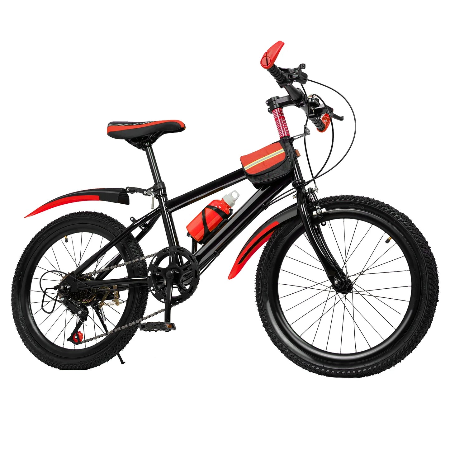 7 Speeds Mountain Bike Adjustable Height Kids Bicycle for Boys, Girls.