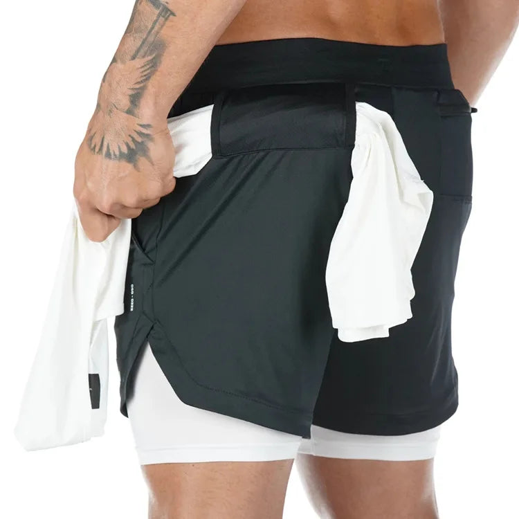 Camo Running Shorts 2 In 1 Quick Dry