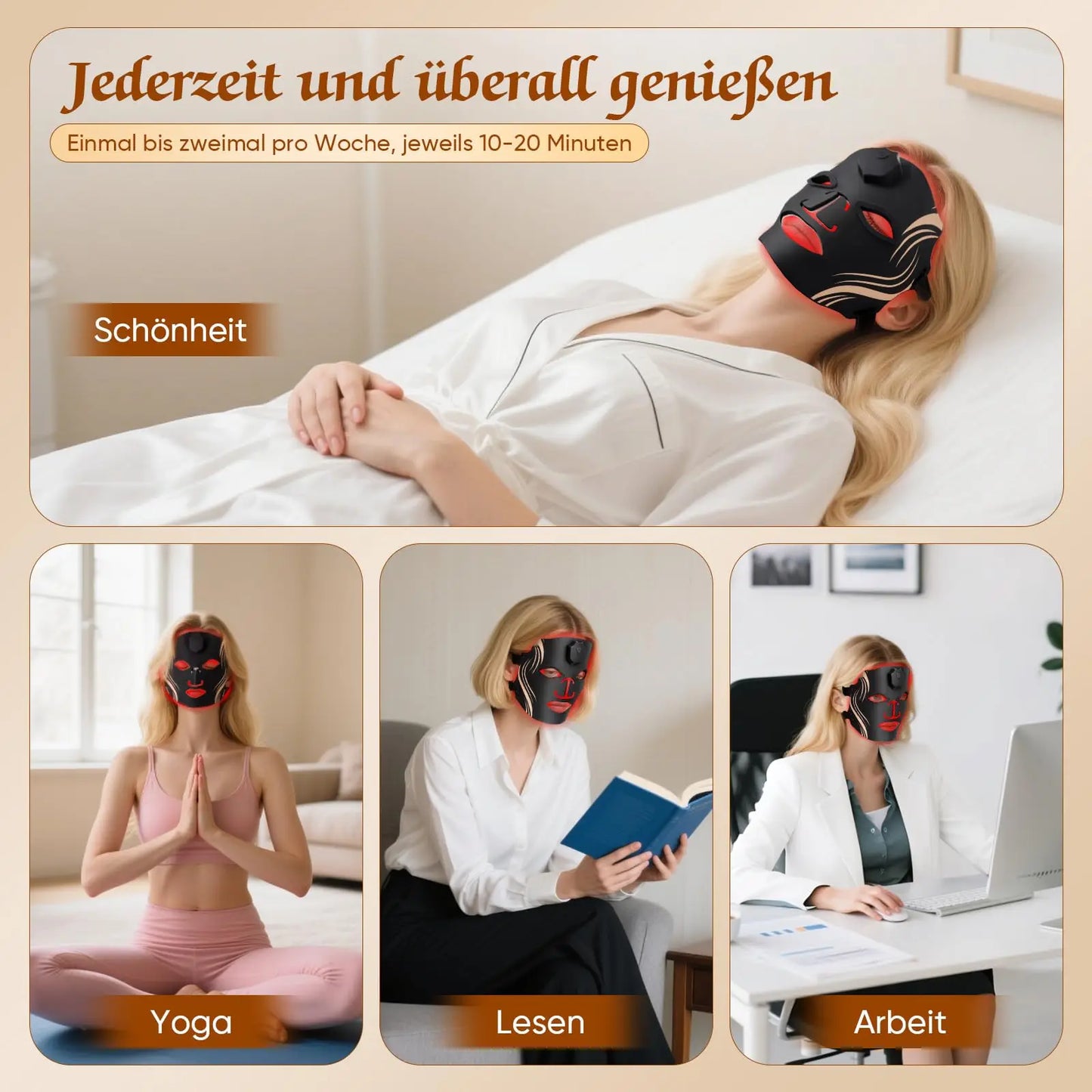 Facial Mask 7 Colors Photon Skin Therapy Mask Anti Aging.