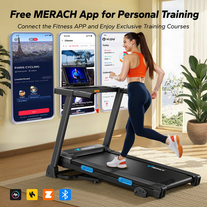Foldable Treadmill T12 Incline. Quiet Treadmills.