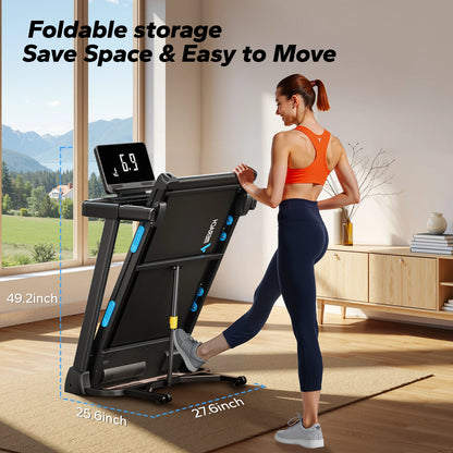 Foldable Treadmill T12 Incline. Quiet Treadmills.