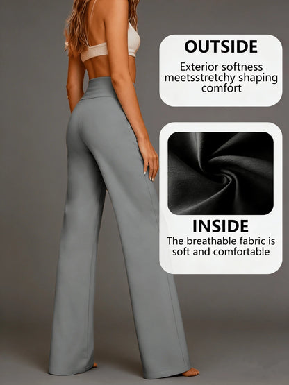 Women's Grey Fashionable Wide-leg Pants.