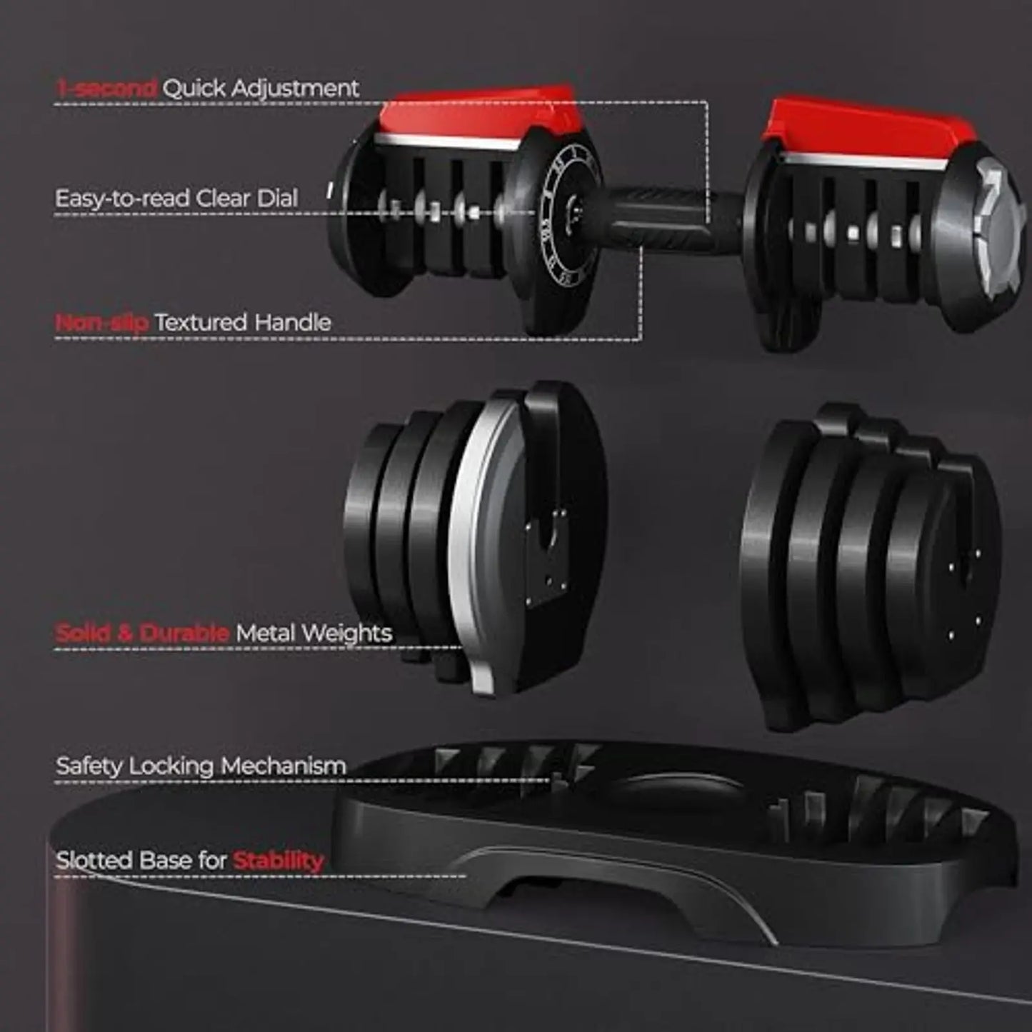 Adjustable Dumbbell Set 28/40/52.5/90LBS.