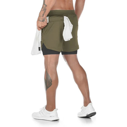 Camo Running Shorts 2 In 1 Quick Dry