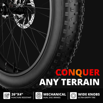 Electric Bicycle Peak 1500W 48V 15AH e bike 26" Fat Tire Mountain Bike.