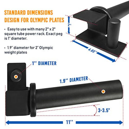 Power Rack J-Hooks Attachments Heavy Duty Barbell Holders.