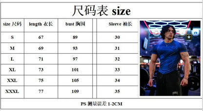 New style Men's High Elastic Quick Dry Sports T-Shirt Workout Breathable.