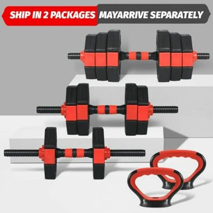 4-in-1 Octagonal Adjustable Dumbbell Set 66 Lbs.