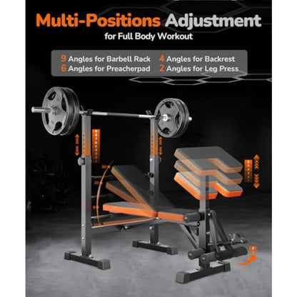 Multi-Function 6 in 1 Weight Bench Set.
