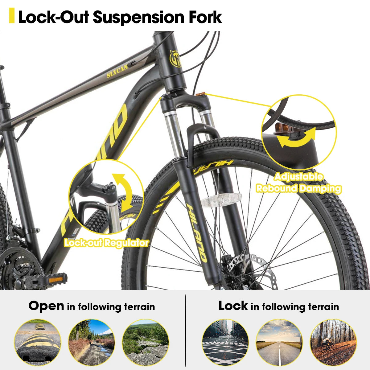 Aluminum Mountain Bike 21 Speeds, Hydraulic Disc-Brakes,