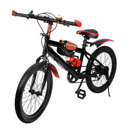 7 Speeds Mountain Bike Adjustable Height Kids Bicycle for Boys, Girls.