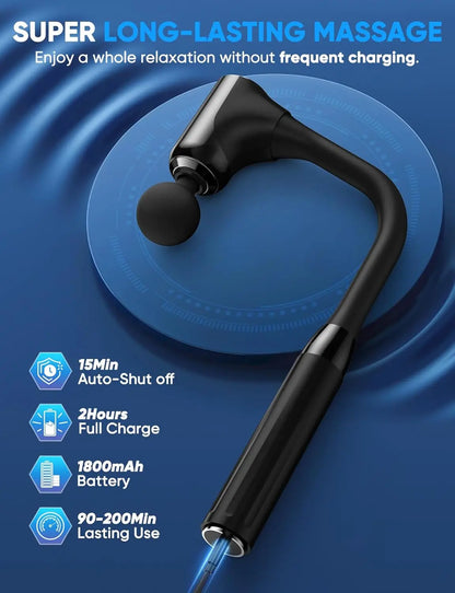 Deep Tissue Massage Gun with Extended Handle,