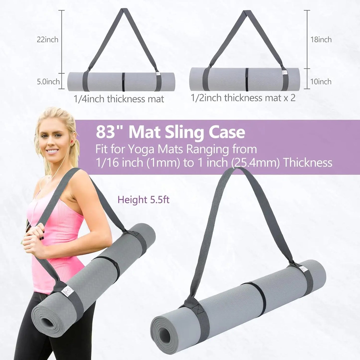 Adjustable Yoga Mat Carrier Strap.