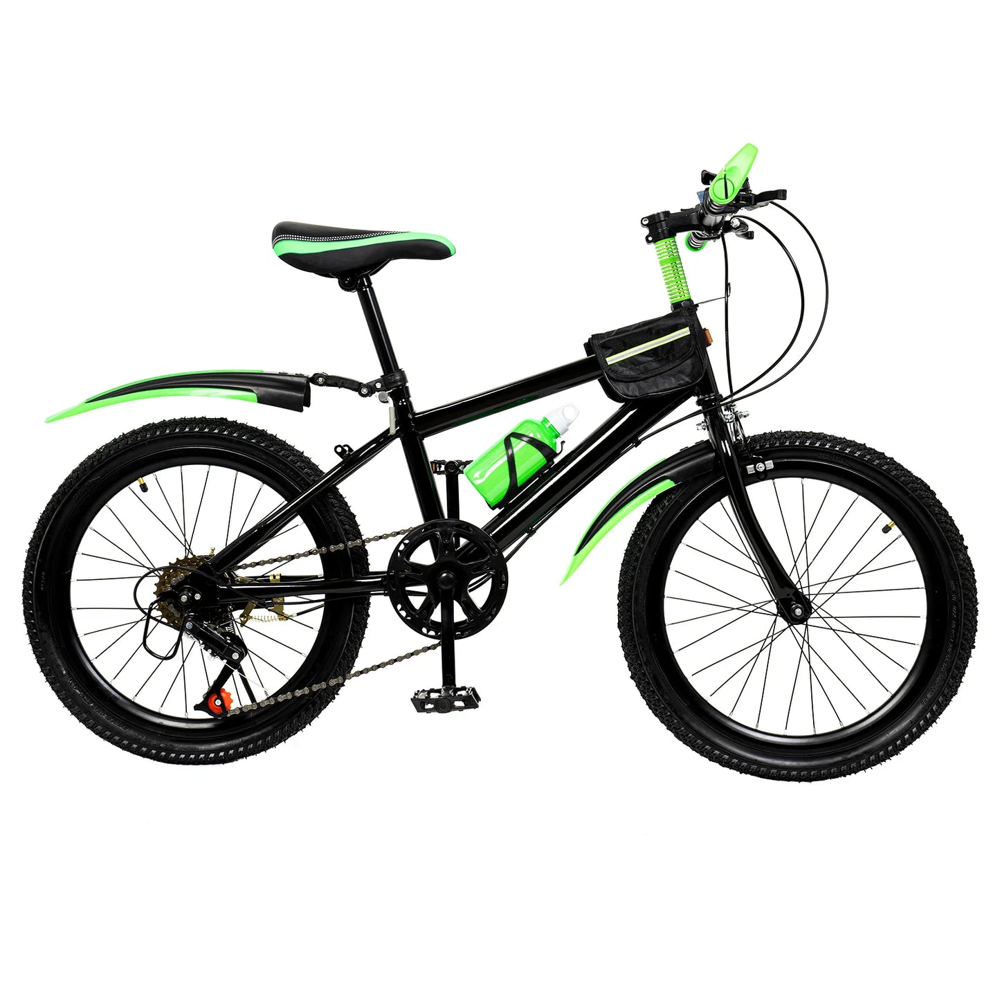 7 Speeds Mountain Bike Adjustable Height Kids Bicycle for Boys, Girls.