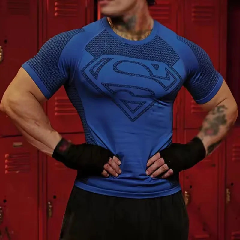 New style Men's High Elastic Quick Dry Sports T-Shirt Workout Breathable.