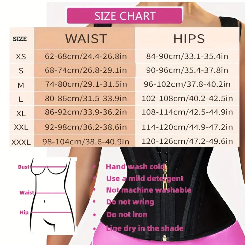 Waist Cincher Corset Vest with Zipper and Button Closure.