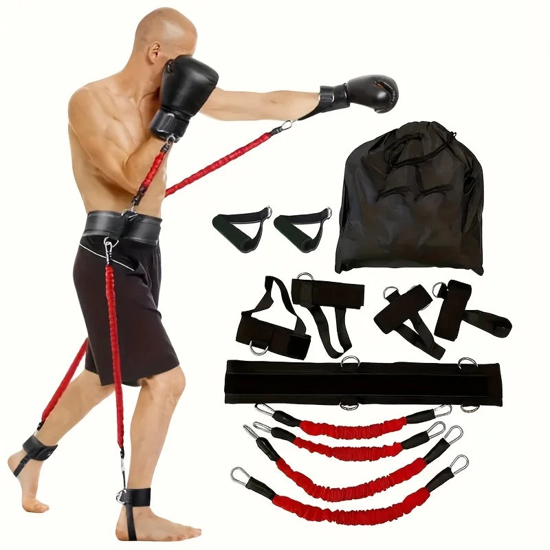 12-Piece Heavy Duty Resistance Boxing Training Set.