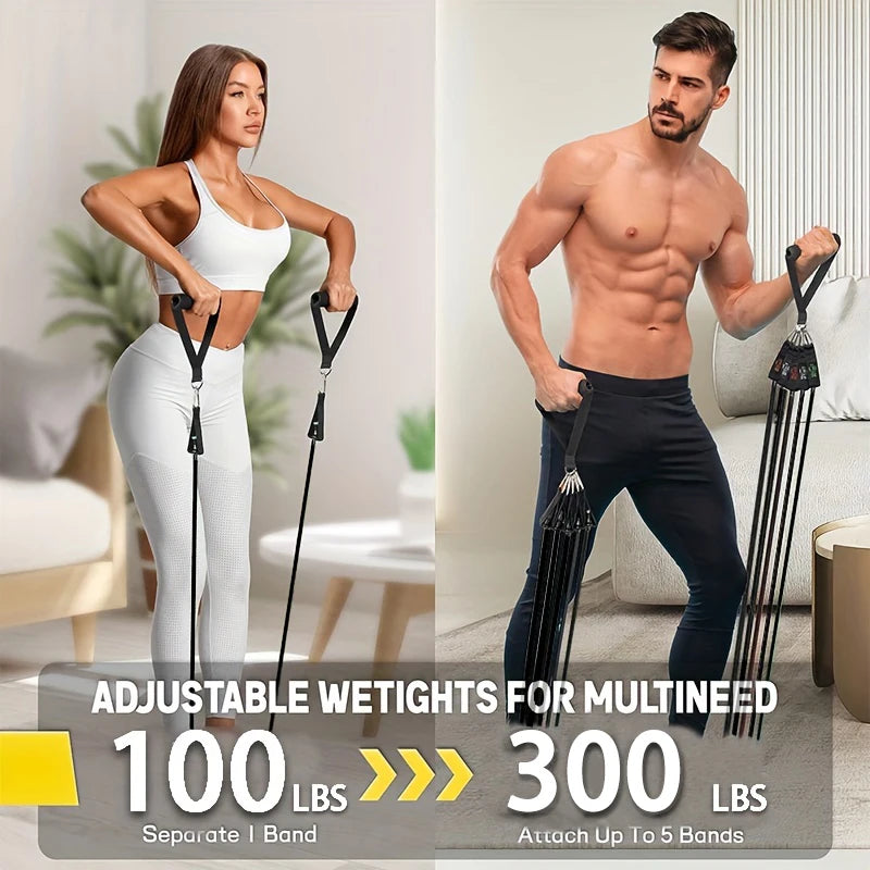 Exercise Bands With Door Anchor, Handles, Carry Bag,