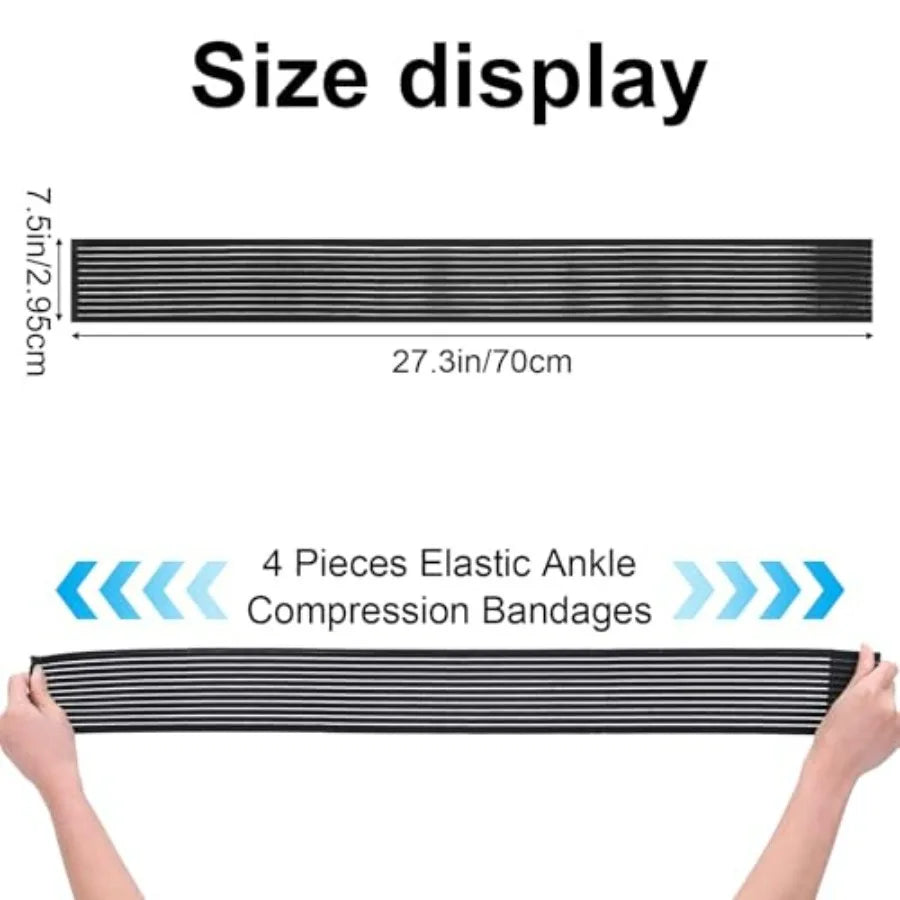 Black Elastic Ankle Compression Bandage 4PCS.