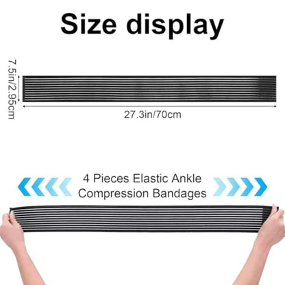 Black Elastic Ankle Compression Bandage 4PCS.