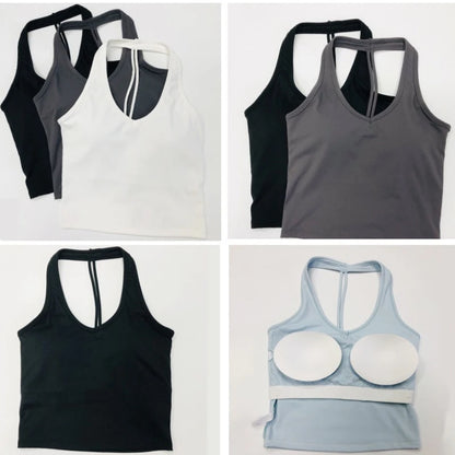 halter fitness wear Yoga vest with chest pad.