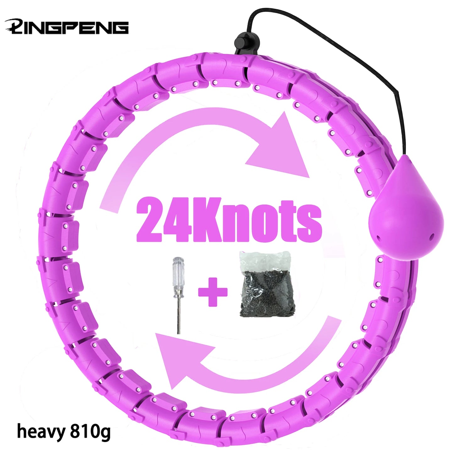 Weighted Fitness Circle Hoops. 2 in 1 Adjustable with Detachable Knots