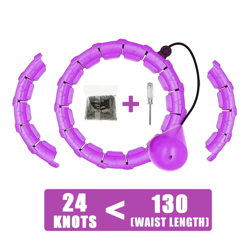 Weighted Fitness Circle Hoops. 2 in 1 Adjustable with Detachable Knots