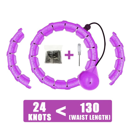 Weighted Fitness Circle Hoops. 2 in 1 Adjustable with Detachable Knots