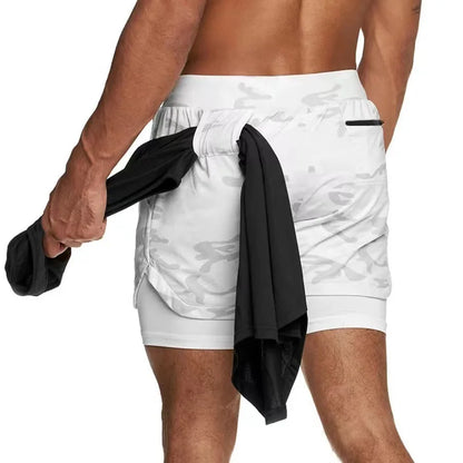Camo Running Shorts 2 In 1 Quick Dry