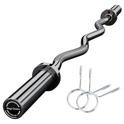 Barbell Bar for Weightlifting. - 4FT Short (500LB) 47" EZ Curl Bar.
