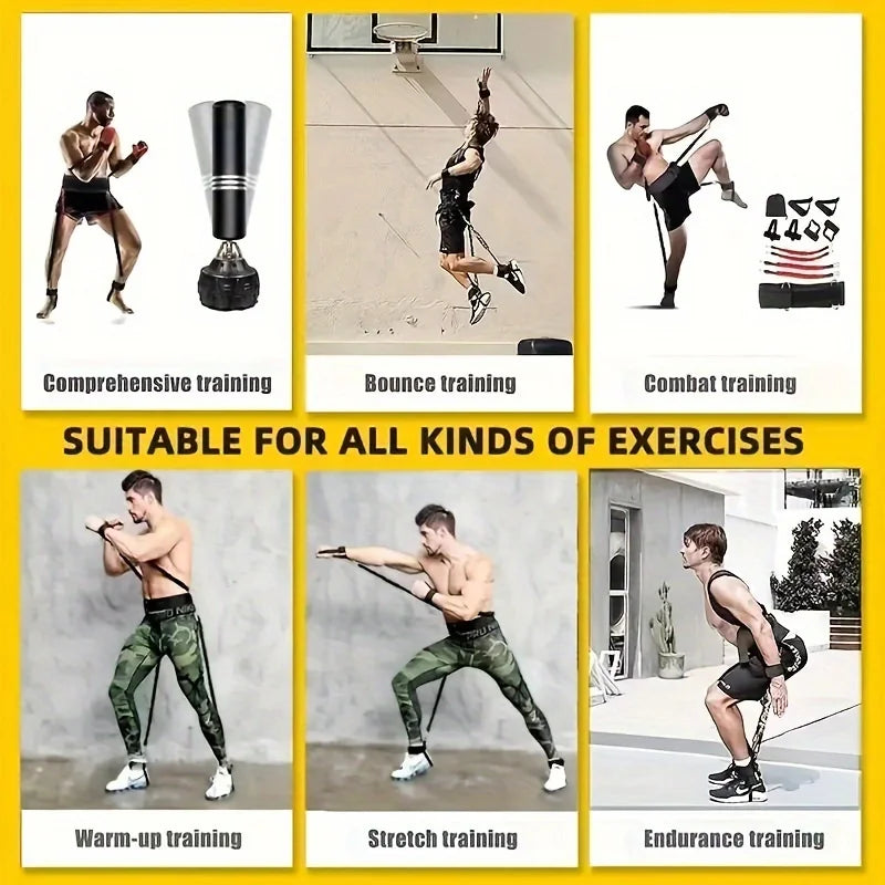 12-Piece Heavy Duty Resistance Boxing Training Set.