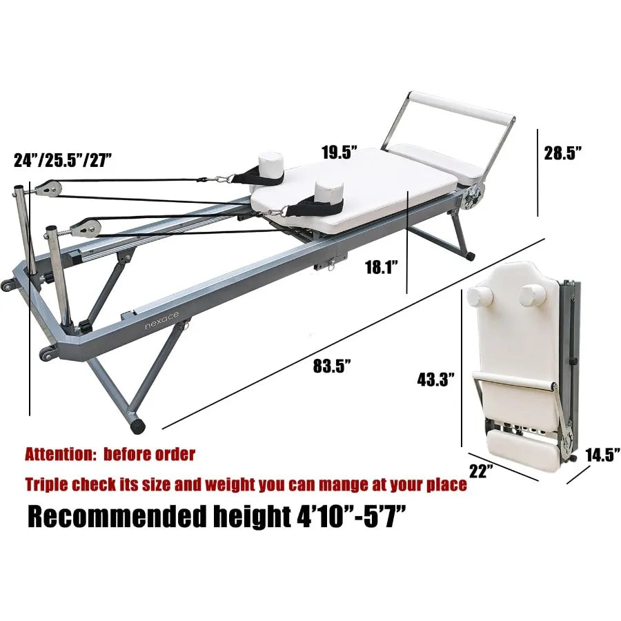 Pilates Reformer Machine. Foldable.