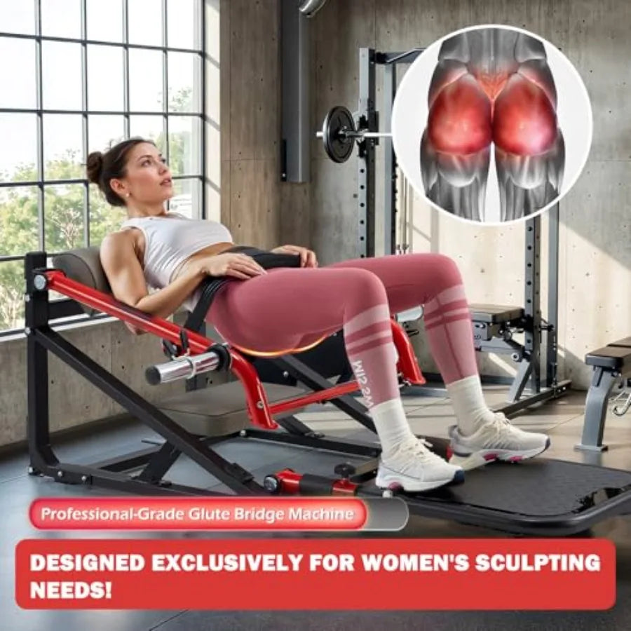 Hip Thrust Machine with Adjustable Footboard.
