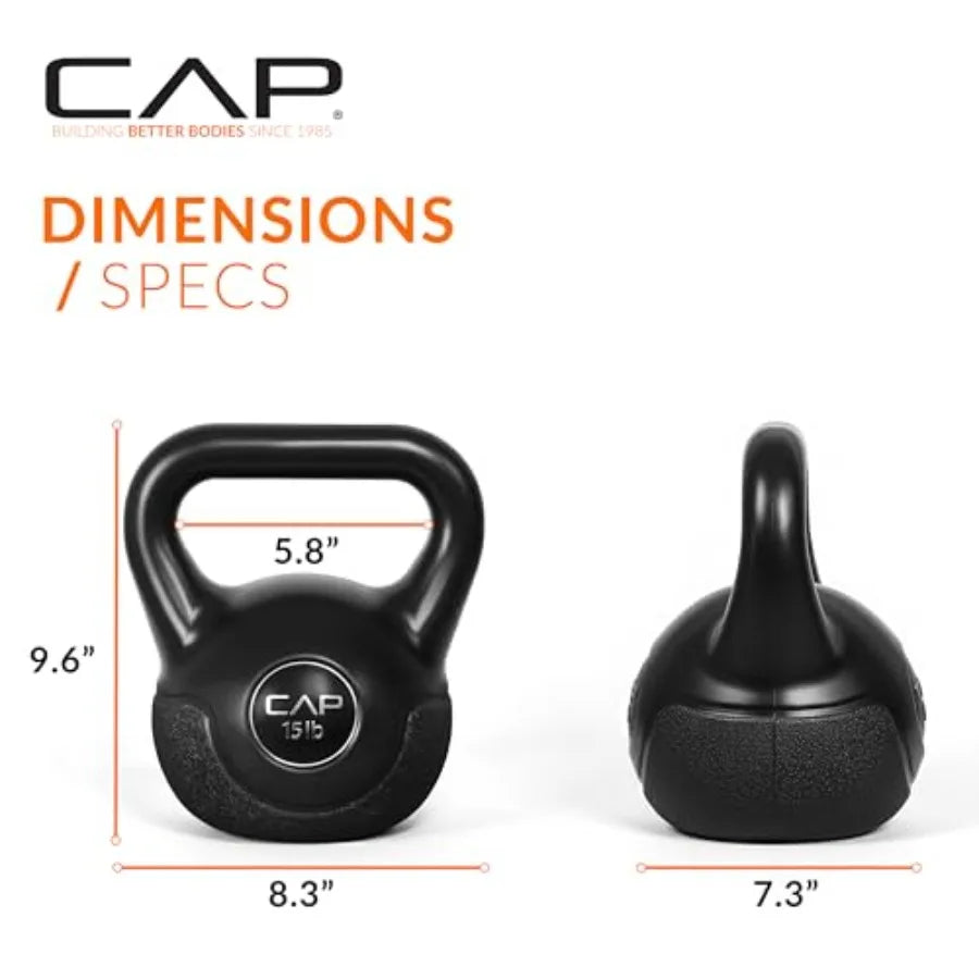 45 LB Cement Kettlebell Set 10 lb 15 lb 20 lb