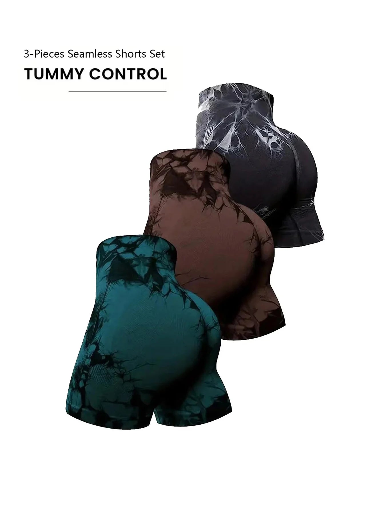 High Waisted Yoga Gym Seamless Booty Biker Shorts.