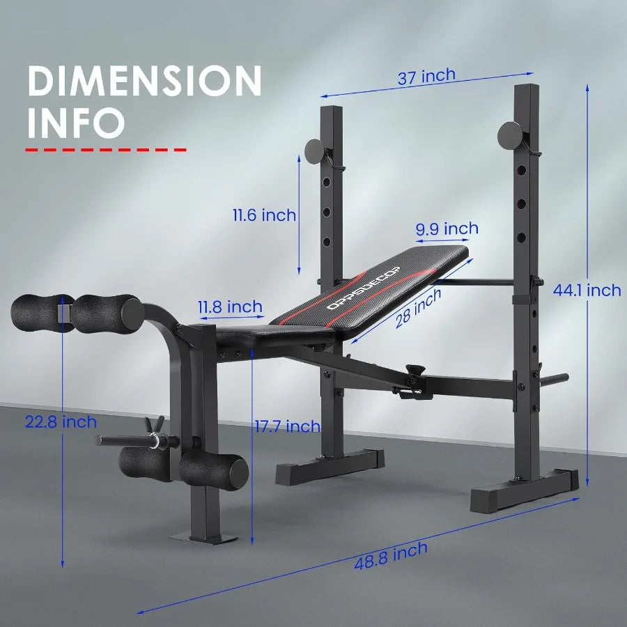 Multi-Function Adjustable Bench Press with Squat Rack