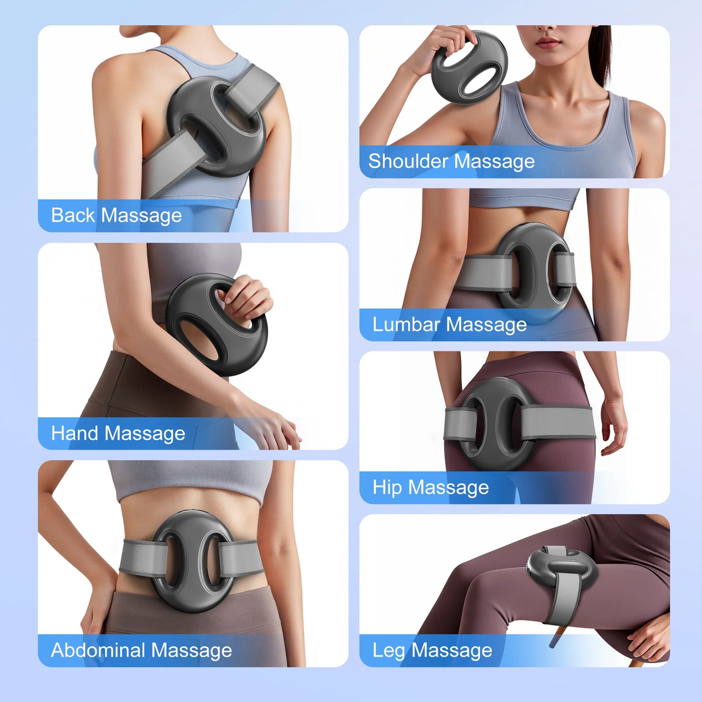 LEERCON Vibration Abdominal Massager Cordless Body Shaping 6 Levels 3 Modes for Waist Belly Leg Muscle Relaxation Fat Burning Massager