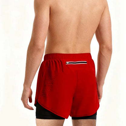 New men's running double-layer shorts.