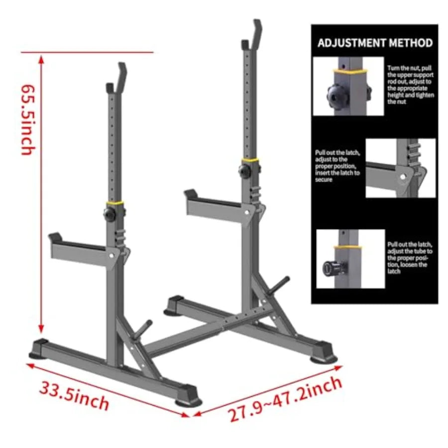 Adjustable Squat Rack Multi-Function Barbell Rack.