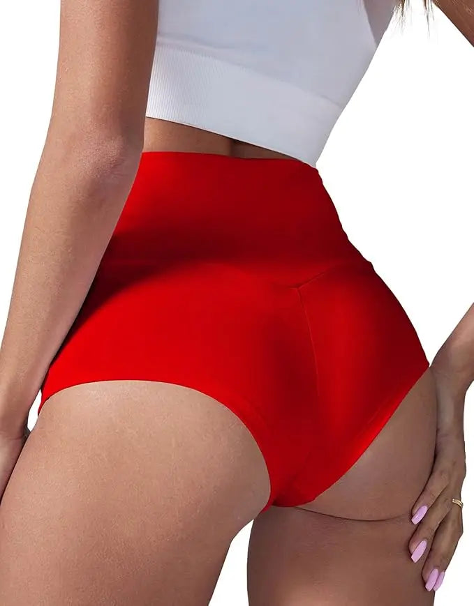 Women's High Waist Yoga Shorts with Pockets,