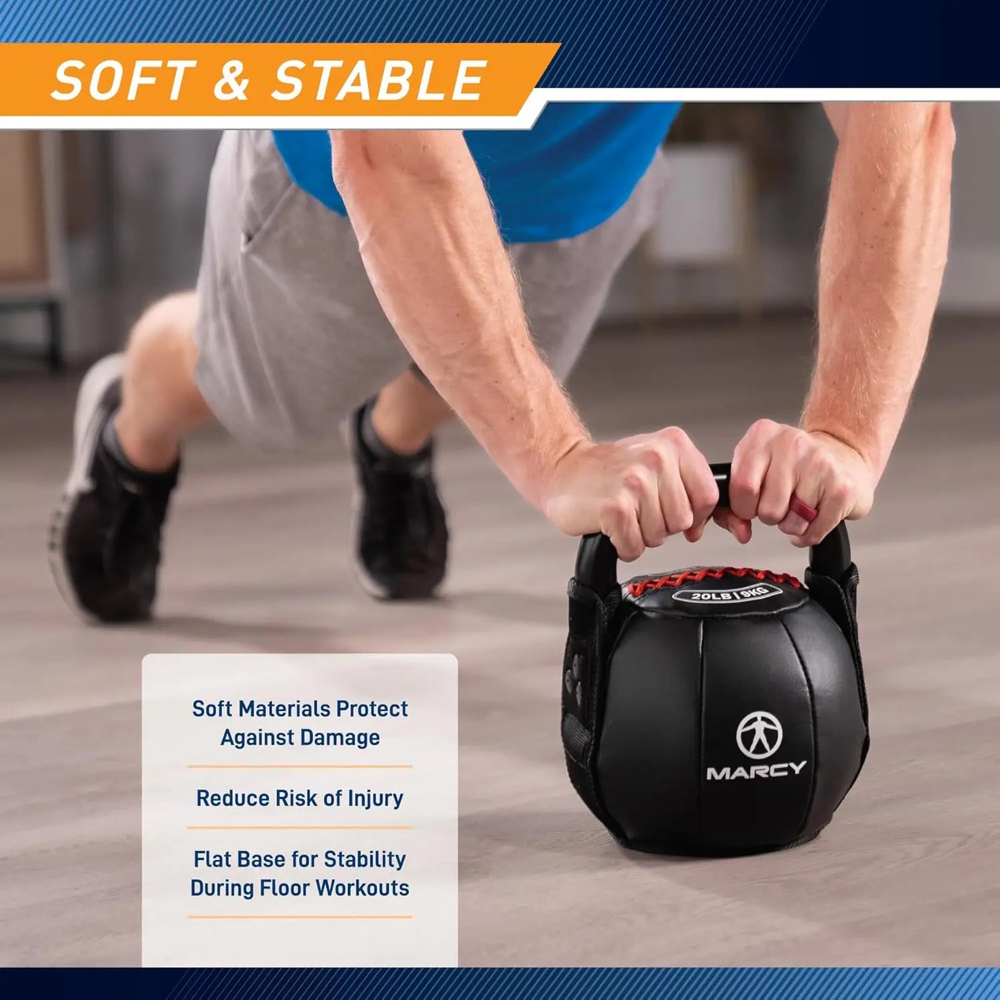Soft Kettlebell with Handle for Weightlifting, 10-40 lbs