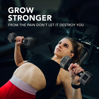Rubber Grip Hex Dumbbells.