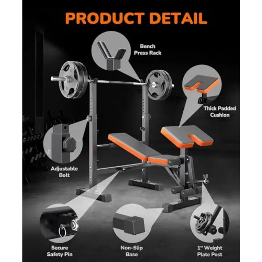 Multi-Function 6 in 1 Weight Bench Set.