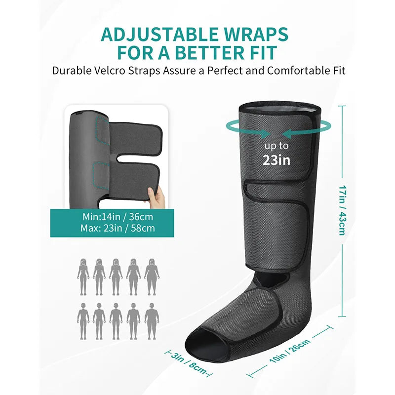 Leg Massager Air Compression Calf Wraps Air Pressure Massage.