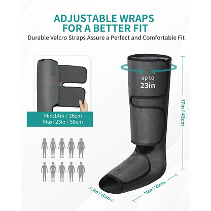 Leg Massager Air Compression Calf Wraps Air Pressure Massage.