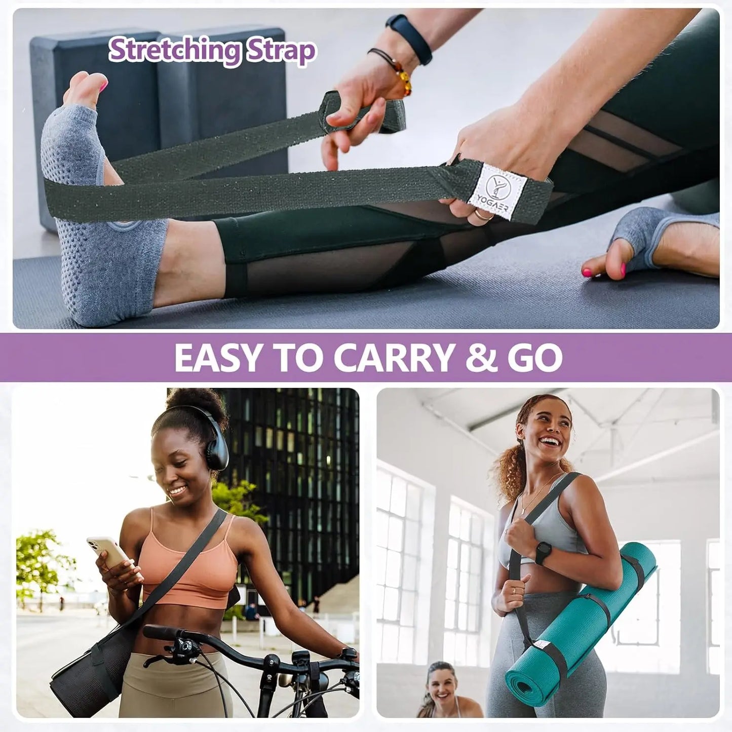 Adjustable Yoga Mat Carrier Strap.