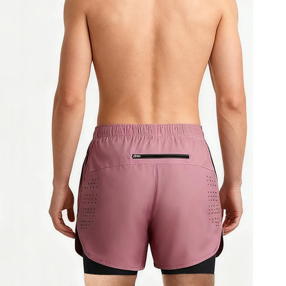 New men's running double-layer shorts.