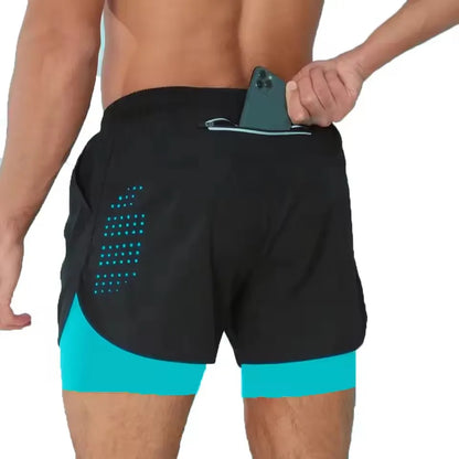 New men's running double-layer shorts.