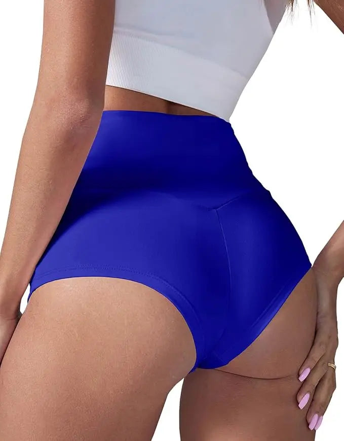 Women's High Waist Yoga Shorts with Pockets,