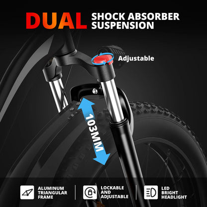 Adults Electric Bicycle Peak 1500W. Mountain Bike 31mph.